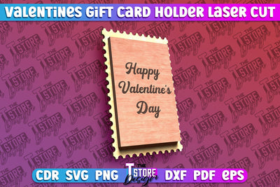 Valentine's Day Gift Card Holder | Gift Idea | Greeting Card | CNC File SVG The T Store Design 