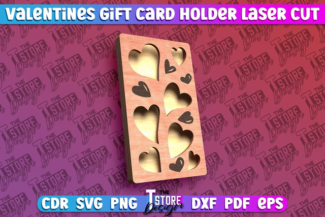 Valentine's Day Gift Card Holder | Gift Idea | Greeting Card | CNC File SVG The T Store Design 