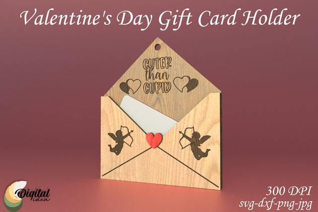 Valentine's Day Gift Card Holder. Laser Cut Design SVG Evgenyia Guschina 