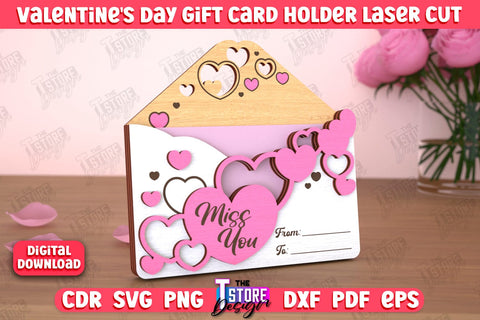 Valentine's Day Gift Card Holders Bundle | Gift Idea | Greeting Cards | CNC Files SVG The T Store Design 