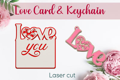 Valentines day gift card svg, Love keychain, Layered laser cut SVG AnastasiyaArtDesign 