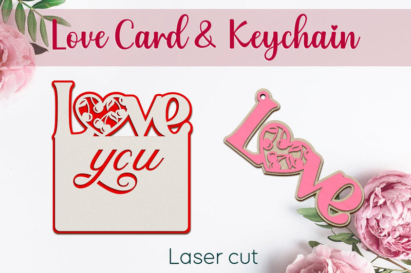 Valentines day gift card svg, Love keychain, Layered laser cut SVG AnastasiyaArtDesign 