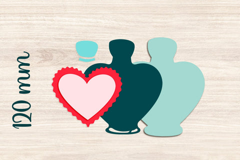 Valentine's Day gift card with love potion, 3d papercut bookmark SVG AnastasiyaArtDesign 