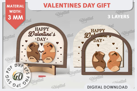 Valentines Day Gift Laser Cut. Laser Cut Stand SVG. Love SVG SVG Evgenyia Guschina 
