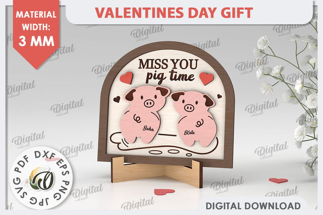 Valentines Day Gift Laser Cut. Laser Cut Stand SVG. Love SVG SVG Evgenyia Guschina 