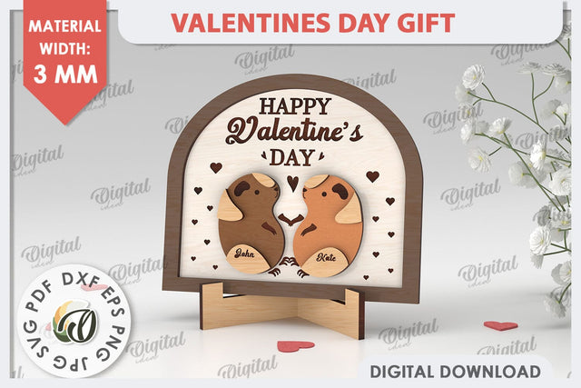 Valentines Day Gift Laser Cut. Laser Cut Stand SVG. Love SVG SVG Evgenyia Guschina 