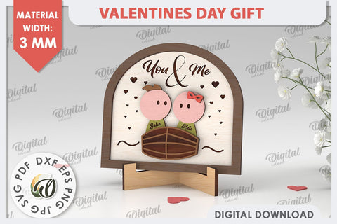 Valentines Day Gift Laser Cut. Laser Cut Stand SVG. Love SVG SVG Evgenyia Guschina 