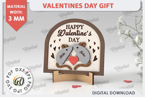 Valentines Day Gift Laser Cut. Laser Cut Stand SVG. Love SVG SVG Evgenyia Guschina 