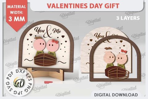 Valentines Day Gift Laser Cut. Laser Cut Stand SVG. Love SVG SVG Evgenyia Guschina 