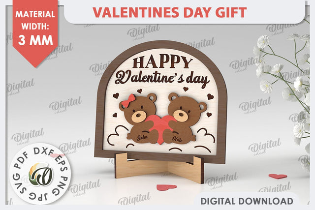 Valentines Day Gift Laser Cut. Laser Cut Stand SVG. Love SVG SVG Evgenyia Guschina 