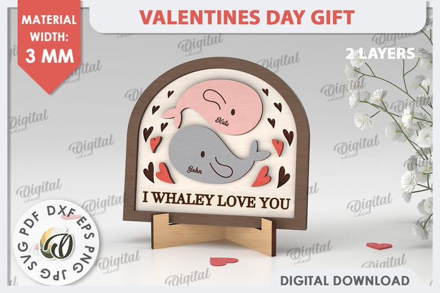 Valentines Day Gift Laser Cut. Laser Cut Stand SVG. Love SVG SVG Evgenyia Guschina 