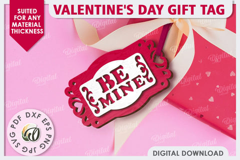 Valentine's Day Gift Tag Laser Cut. Valentine Sign SVG SVG Evgenyia Guschina 