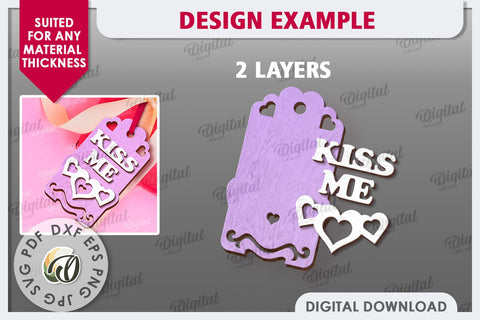 Valentine's Day Gift Tag Laser Cut. Valentine Sign SVG SVG Evgenyia Guschina 