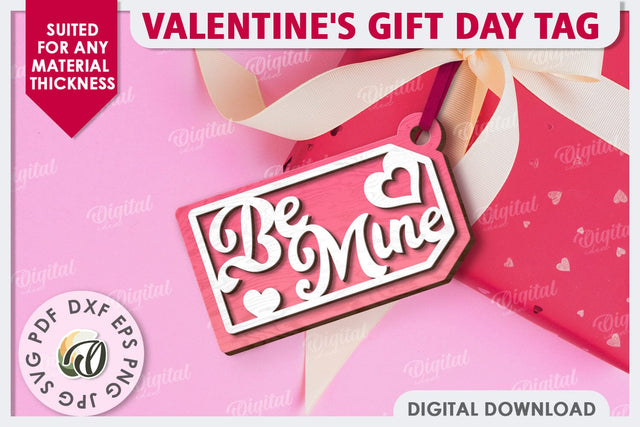 Valentine's Day Gift Tag Laser Cut. Valentine Sign SVG SVG Evgenyia Guschina 