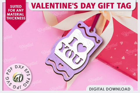 Valentine's Day Gift Tag Laser Cut. Valentine Sign SVG SVG Evgenyia Guschina 
