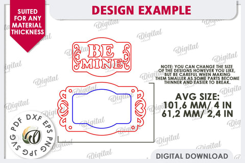 Valentine's Day Gift Tag Laser Cut. Valentine Sign SVG SVG Evgenyia Guschina 