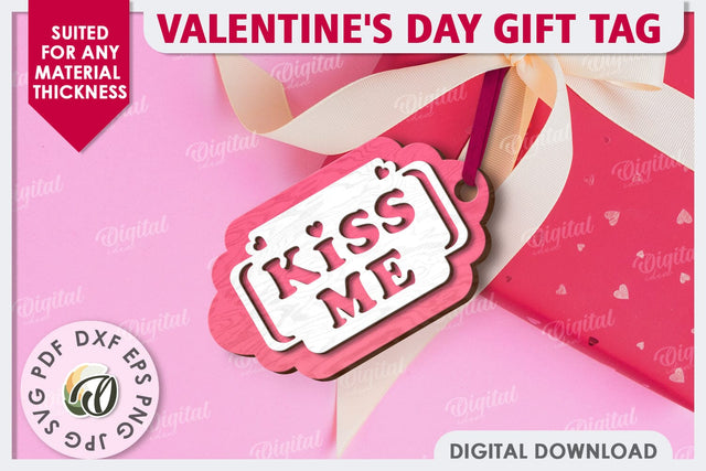 Valentine's Day Gift Tag Laser Cut. Valentine Sign SVG SVG Evgenyia Guschina 