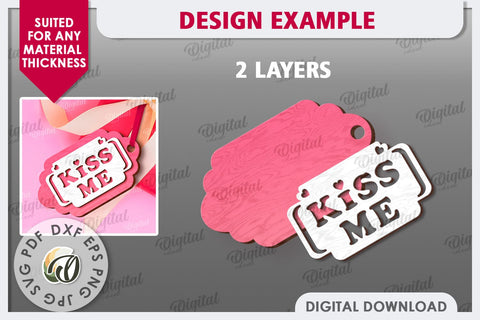 Valentine's Day Gift Tag Laser Cut. Valentine Sign SVG SVG Evgenyia Guschina 