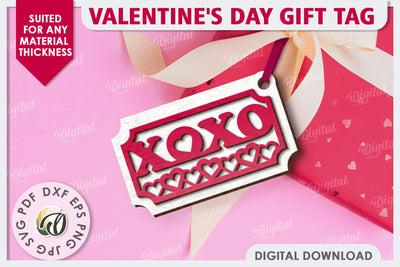 Valentine's Day Gift Tag Laser Cut. Valentine Sign SVG SVG Evgenyia Guschina 