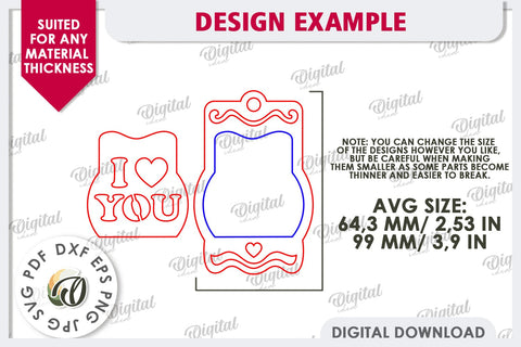 Valentine's Day Gift Tag Laser Cut. Valentine Sign SVG SVG Evgenyia Guschina 