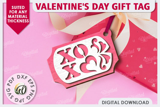 Valentine's Day Gift Tag Laser Cut. Valentine Sign SVG SVG Evgenyia Guschina 