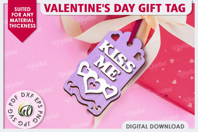 Valentine's Day Gift Tag Laser Cut. Valentine Sign SVG SVG Evgenyia Guschina 