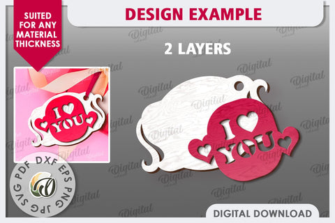 Valentine's Day Gift Tag Laser Cut. Valentine Sign SVG SVG Evgenyia Guschina 