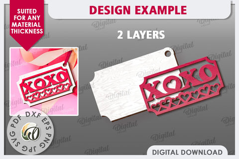 Valentine's Day Gift Tags Laser Cut Bundle. Valentine Signs SVG Evgenyia Guschina 