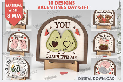 Valentines Day Gifts Laser Cut Bundle. Laser Cut Stand SVG SVG Evgenyia Guschina 