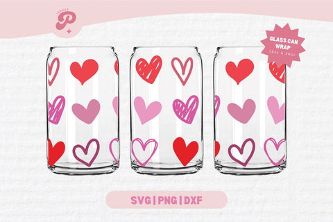 Valentine's Day Glass Can SVG | V Day, Bow, Heart, Love, Candy Hearts, Boho, Cherry Bow, Conversation Hearts | Silhouette Cameo, Cricut DIY SVG Totally Posie 