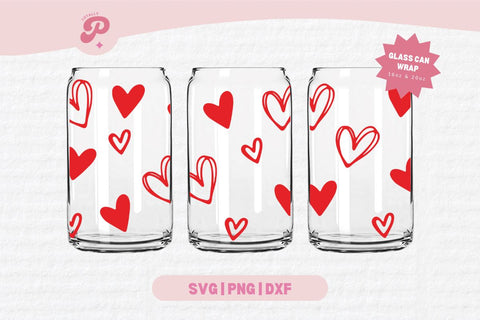 Valentine's Day Glass Can SVG | V Day, Bow, Heart, Love, Candy Hearts, Boho, Cherry Bow, Conversation Hearts | Silhouette Cameo, Cricut DIY SVG Totally Posie 