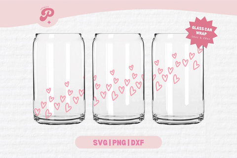 Valentine's Day Glass Can SVG | V Day, Bow, Heart, Love, Candy Hearts, Boho, Cherry Bow, Conversation Hearts | Silhouette Cameo, Cricut DIY SVG Totally Posie 