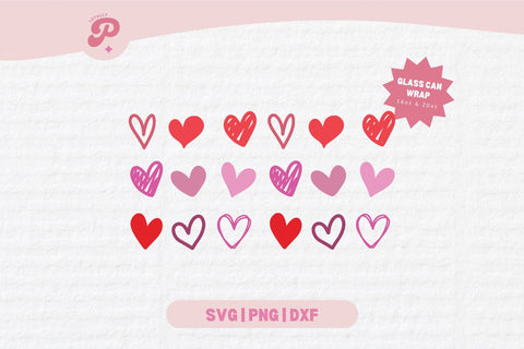 Valentine's Day Glass Can SVG | V Day, Bow, Heart, Love, Candy Hearts, Boho, Cherry Bow, Conversation Hearts | Silhouette Cameo, Cricut DIY SVG Totally Posie 