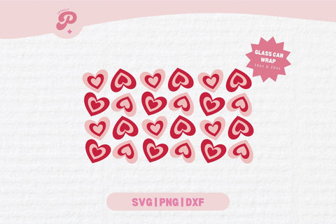 Valentine's Day Glass Can SVG | V Day, Bow, Heart, Love, Candy Hearts, Boho, Cherry Bow, Conversation Hearts | Silhouette Cameo, Cricut DIY SVG Totally Posie 