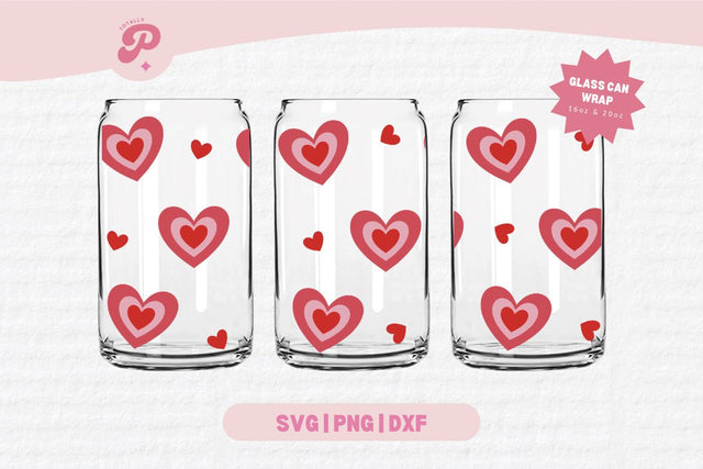 Valentine's Day Glass Can SVG | V Day, Bow, Heart, Love, Candy Hearts, Boho, Cherry Bow, Conversation Hearts | Silhouette Cameo, Cricut DIY SVG Totally Posie 