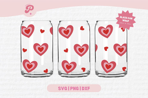 Valentine's Day Glass Can SVG | V Day, Bow, Heart, Love, Candy Hearts, Boho, Cherry Bow, Conversation Hearts | Silhouette Cameo, Cricut DIY SVG Totally Posie 