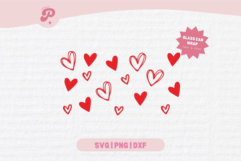 Valentine's Day Glass Can SVG | V Day, Bow, Heart, Love, Candy Hearts, Boho, Cherry Bow, Conversation Hearts | Silhouette Cameo, Cricut DIY SVG Totally Posie 