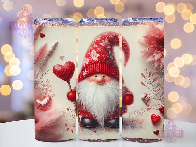 Valentines Day Gnome 20oz Tumbler Wrap PNG, Valentines Gnome Sublimation Design Sublimation SvggirlplusArt 