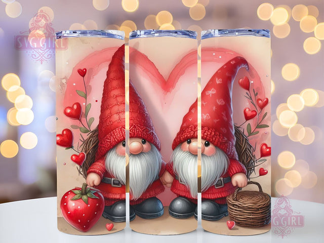 Valentines Day Gnome 20oz Tumbler Wrap PNG, Valentines Gnome Sublimation Design Sublimation SvggirlplusArt 