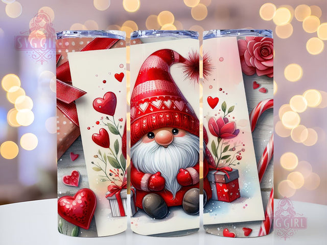 Valentines Day Gnome 20oz Tumbler Wrap PNG, Valentines Gnome Sublimation Design Sublimation SvggirlplusArt 