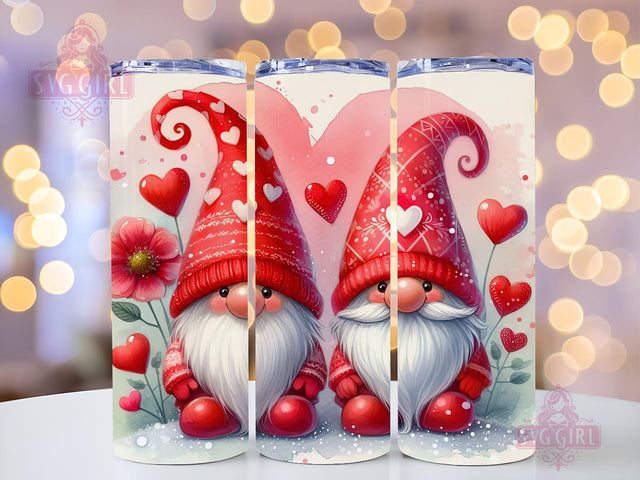 Valentines Day Gnome 20oz Tumbler Wrap PNG, Valentines Gnome Sublimation Design Sublimation SvggirlplusArt 