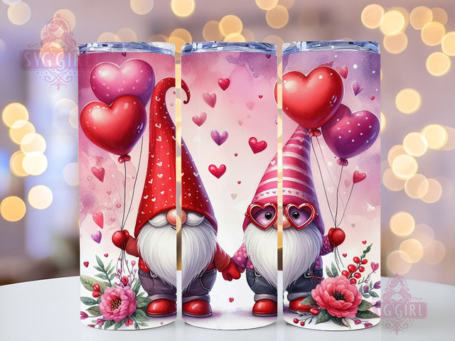 Valentines Day Gnome 20oz Tumbler Wrap PNG, Valentines Gnome Sublimation Design Sublimation SvggirlplusArt 