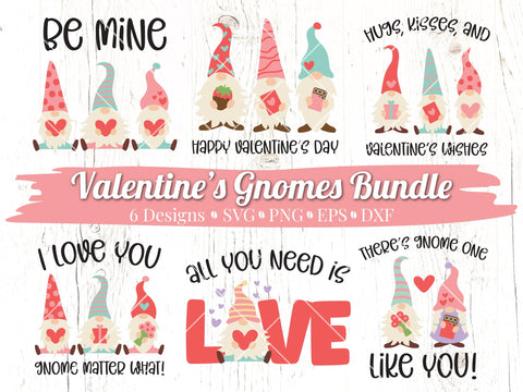 Valentine's Day Gnome Bundle SVG Caffeinated SVGs 