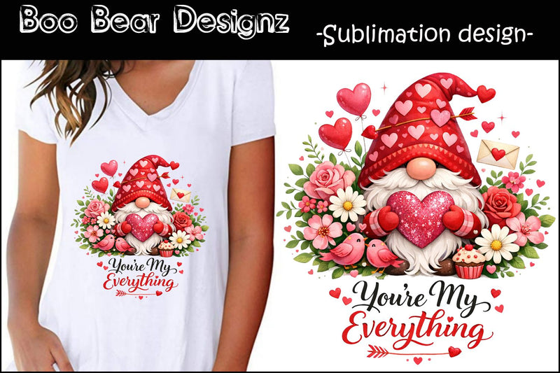 Valentines' day Gnome Clipart Sublimation Boo Bear Designz 