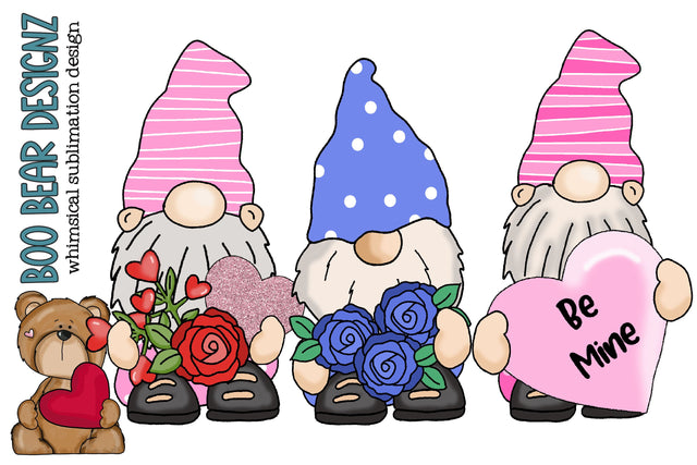 Valentines' day Gnome Clipart Sublimation Boo Bear Designz 