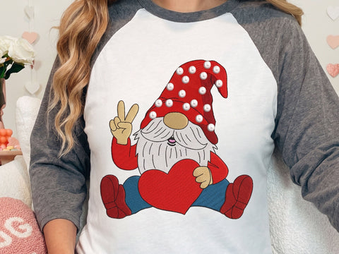 Valentine's Day Gnome Embroidery Design, 4 sizes Embroidery/Applique DESIGNS DesignDestine 