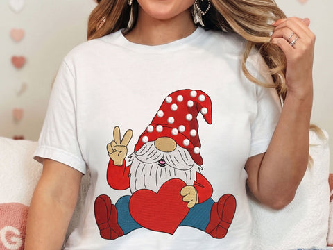 Valentine's Day Gnome Embroidery Design, 4 sizes Embroidery/Applique DESIGNS DesignDestine 
