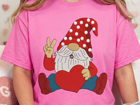 Valentine's Day Gnome Embroidery Design, 4 sizes Embroidery/Applique DESIGNS DesignDestine 