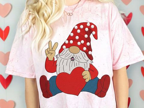 Valentine's Day Gnome Embroidery Design, 4 sizes Embroidery/Applique DESIGNS DesignDestine 