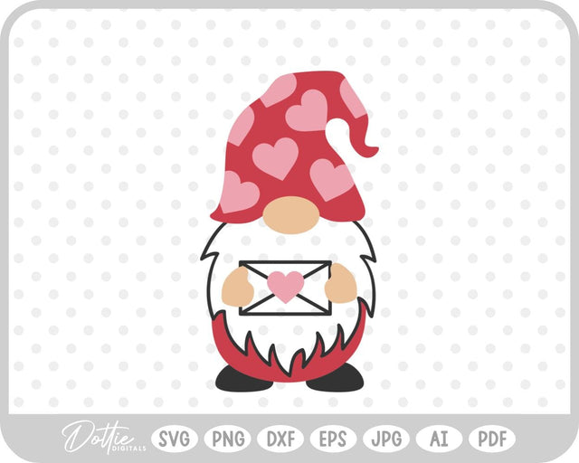 Valentine's Day Gnome SVG DottieDigitals 